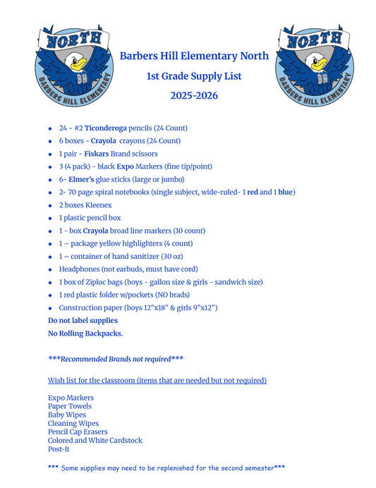 Elementary School North 1st Grade